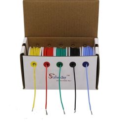 SILCONESNOER 0.08MM2 28AWG 5 X 10M ROOD/GEEL/GROEN/BLAUW/ZWART/WIT