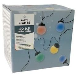 FEESTVERLICHTING 9.5M MET 20 KLEUREN LED LAMPEN IP44