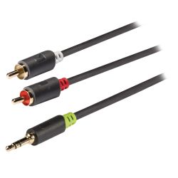 3.5MM JACK MALE-2 X TULP MALE 5M