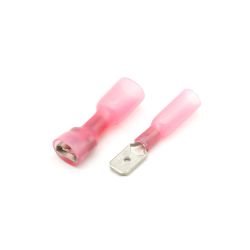 STEKKER 6.3MM MALE/FEMALE ROOD 5 SETS MET KRIMPKOUS