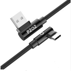 USB-C KABEL 3.1 MALE / 2.0 A MALE 2.0M SNELLAAD HAAKS ZWART