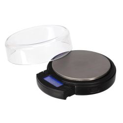 DIGITALE MINI PRECISIEWEEGSCHAAL - ROND - 500 G / 0.1 G - MET UITSCHUIFBAAR LCD-DISPLAY