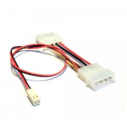 VENTILATOR ADAPTERKABEL 1 X 4P MALE/FEMALE VOEDING NAAR 2P MOLEX FEMALE 0,3M