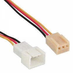 VENTILATOR ADAPTERKABEL 1 X 3P MOLEX MALE NAAR 1 X 3P MOLEXFEMALE 0,6M