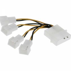 VENTILATOR ADAPTERKABEL 1 X 4P VOEDING NAAR 4 X 3P MOLEX MALE