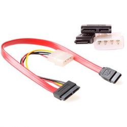 SLIM SATA(6+7) MALE - SATA(7) + 5,25'' MALE 0.3M