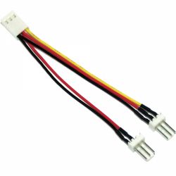 VENTILATOR ADAPTERKABEL 1 X 3P MOLEX FEMALE NAAR 2 X 3P MOLEX MALE