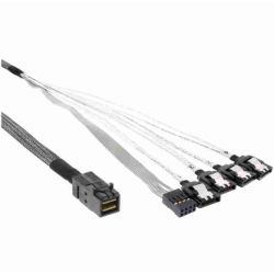 KABEL MINI SAS SFF8643 - 4 X SATA + SIDEBAND 0,5M