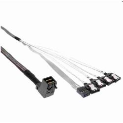 KABEL MINI SAS HAAKS SFF8643 - 4 X SATA + SIDEBAND 0,5M