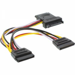 VERLOOP VOEDING SATA MALE/FEMALE - 2 X SATA MALE 0,15M15M