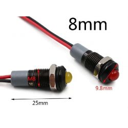 LED 5MM ROOD 12V ZWARTE BEHUIZING