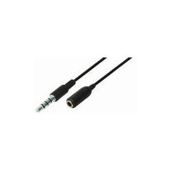 3.5MM JACK QUADRO MALE-3.5MM JACK STEREO FEMALE ZWART 0.2M