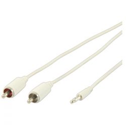 3.5MM STEREO JACK MALE-2 X TULP MALE 2M WIT