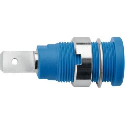 STEKKERBUS 4MM 32A CATIII BLAUW FASTON AANSLUITING