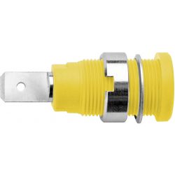 STEKKERBUS 4MM 32A CATIII GEEL FASTON AANSLUITING