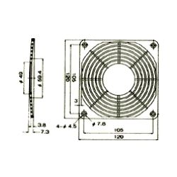 FILTER 45PPI VOOR BLOWER 120X120MM