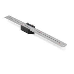 LINIAAL RVS 30CM MET ALUMINIUM AANSLAG