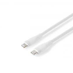 USB-C KABEL MALE/8-PIN LIGHTNING 1.5M WIT SILICONE