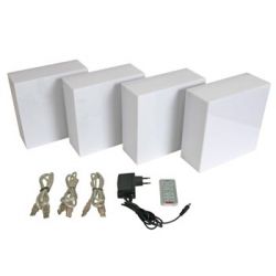 LED PANELEN 4 STUKS 200X200X80MM MET 5 WISSELENDE KLEUREN MET ADAPTER