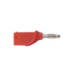 BANAANSTEKKER 4MM MALE ROOD MET ACHTERINVOER EN SNELSLUITING