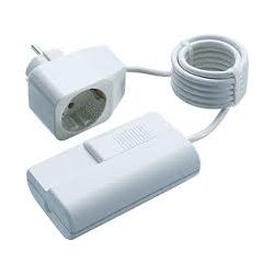 STEKKERDOOSDIMMER 20-500W GLOEILAMP/HALOGEEN MET EXTERNE REGELAAR MET SCHAKELAAR WIT