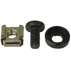 KOOIMOER M6 + SCHROEF ZWART + RING 10 STUKS