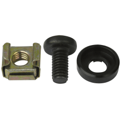KOOIMOER M6 + SCHROEF ZWART + RING 100 STUKS