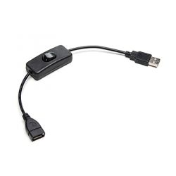 USB-KABEL MET SCHAKELAAR USB MALE-FEMALE 20CM