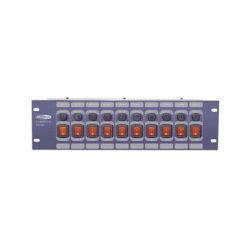 SCHAKELPANEEL 10 KANAALS  ELK KANAAL BEVEILIGD D.M.V. EENZEKERING MET SCHAKELAARS 19'' MAX. 15A/3500W