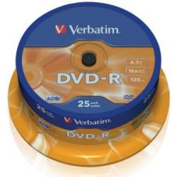 DVD-R 4.7GB WRITEABLE 25 STUKS SPINDEL 16 SPEED