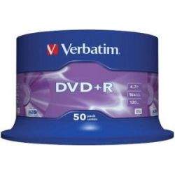 DVD+R 4.7GB WRITEABLE 16 SPEED SPINDEL 50 STUKS