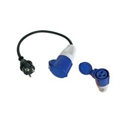 CEE VERLOOPSNOER 0.4M RA STEKKER - CEE 3P CONTRA BLAUW 230V/16A 3X1,5MM2