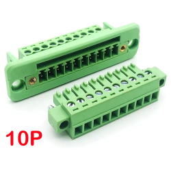 TERMINALBLOK 10P SCHROEF CHASSISDEEL + STEKKER