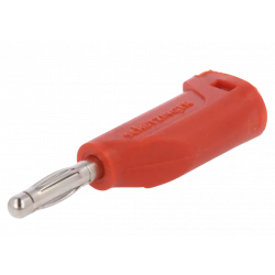 BANAANSTEKKER 4MM MALE ROOD MET ZIJINVOER STAPELBAAR EN SCHROEFAAANSLUITING
