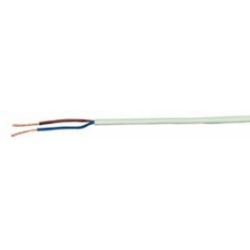 KABEL OVAAL PLAT 2X0.75MM2 WIT