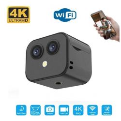 IP CAMERA MINI 4KP MET INFRAROOD EN OPLAADBARE ACCU