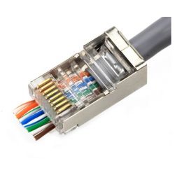 RJ45 8P CAT6A STP 4 STUKS KABEL ROND MASSIEVE/SOEPELE ADERSDOORSTEEK