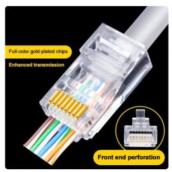 RJ45 8P CAT6A UTP 4 STUKS KABEL ROND MASSIEVE/SOEPELE ADERSDOORSTEEK