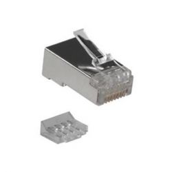 RJ45 8P CAT5E STP 4 STUKS KABEL ROND MASSIEVE/SOEPELE ADERSMET INZET STUK