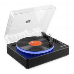 RECORD PLAYER HQ BT ZWART MET RGB LED