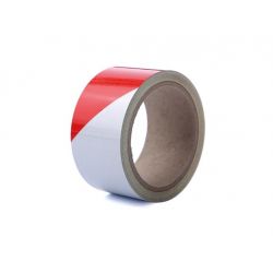 REFLECTERENDE TAPE 5CM X 10M - ROOD/WIT