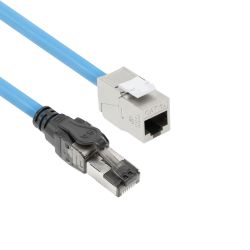PATCHKABEL S/FTP CAT6A 60M MALE-FEMALE POE 100W B2CA BLAUW