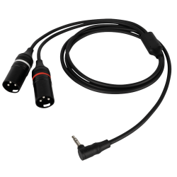 1 X 3.5MM JACK MALE STEREO HAAKS -2 X XLR MALE 0.75M