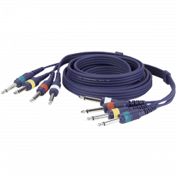 4 X 6.3MM JACK MALE-4 X 6.3MM JACK MONO (UNBALANCED) 3.0M