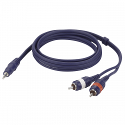 1 X 3.5MM JACK MALE STEREO-2 X TULP MALE 1.5M