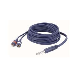 1 X 6.3MM JACK MALE MONO-2 X TULP MALE 1.5M