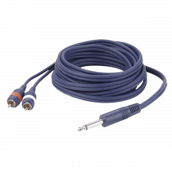 1 X 6.3MM JACK MALE MONO-2 X TULP MALE 1.5M