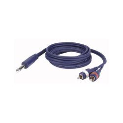 1 X 6.3MM JACK MALE STEREO-2 X TULP MALE 3M
