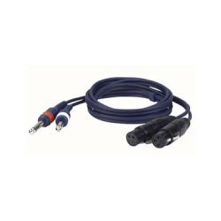 2 X 6.3MM JACK MALE MONO-2 X XLR 3P FEMALE 3M