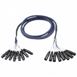 XLR 3P MALE-XLR 3P FEMALE 6M 8X IN EEN KABEL